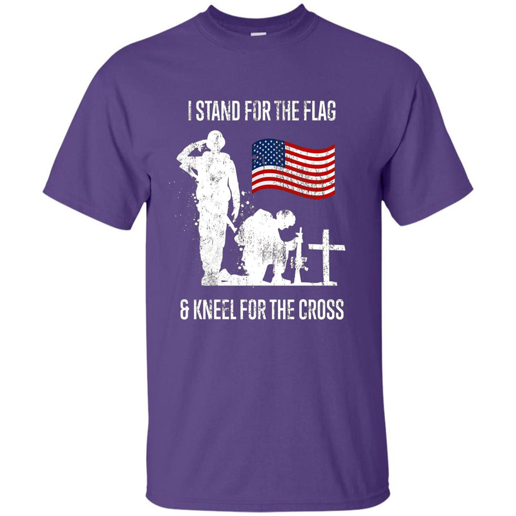 I Stand For The Flag And Kneel For The Cross T-shirt Purple