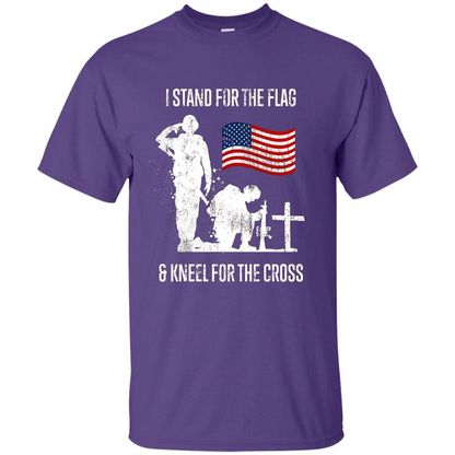 I Stand For The Flag And Kneel For The Cross T-shirt Purple