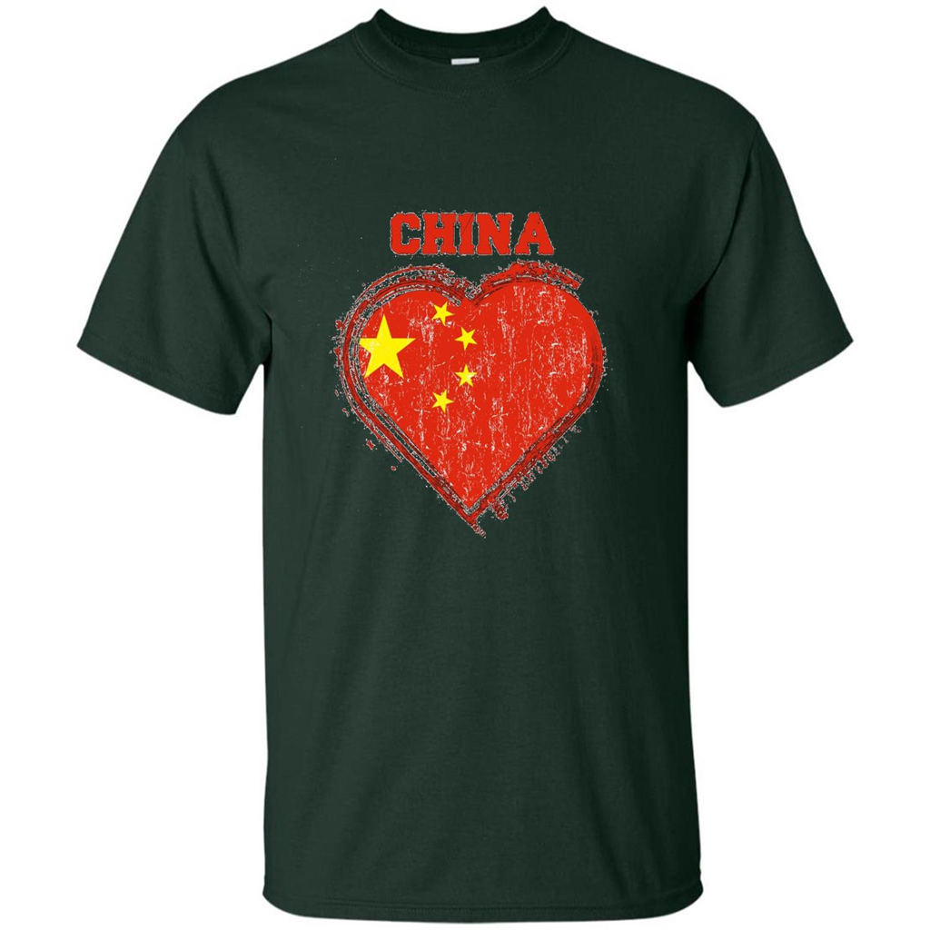 Chinese T-shirt Chinese Flag Shirt Forest Green