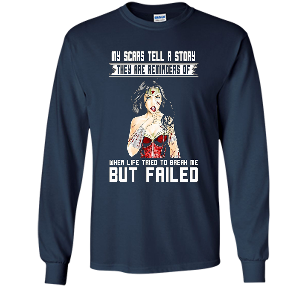 Women's My Scars Tell A Story They Are A Reminder Shirt cool shirt Navy