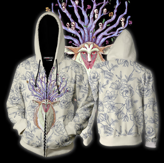 Princess Mononoke Forest Spirit Zip Up Hoodie