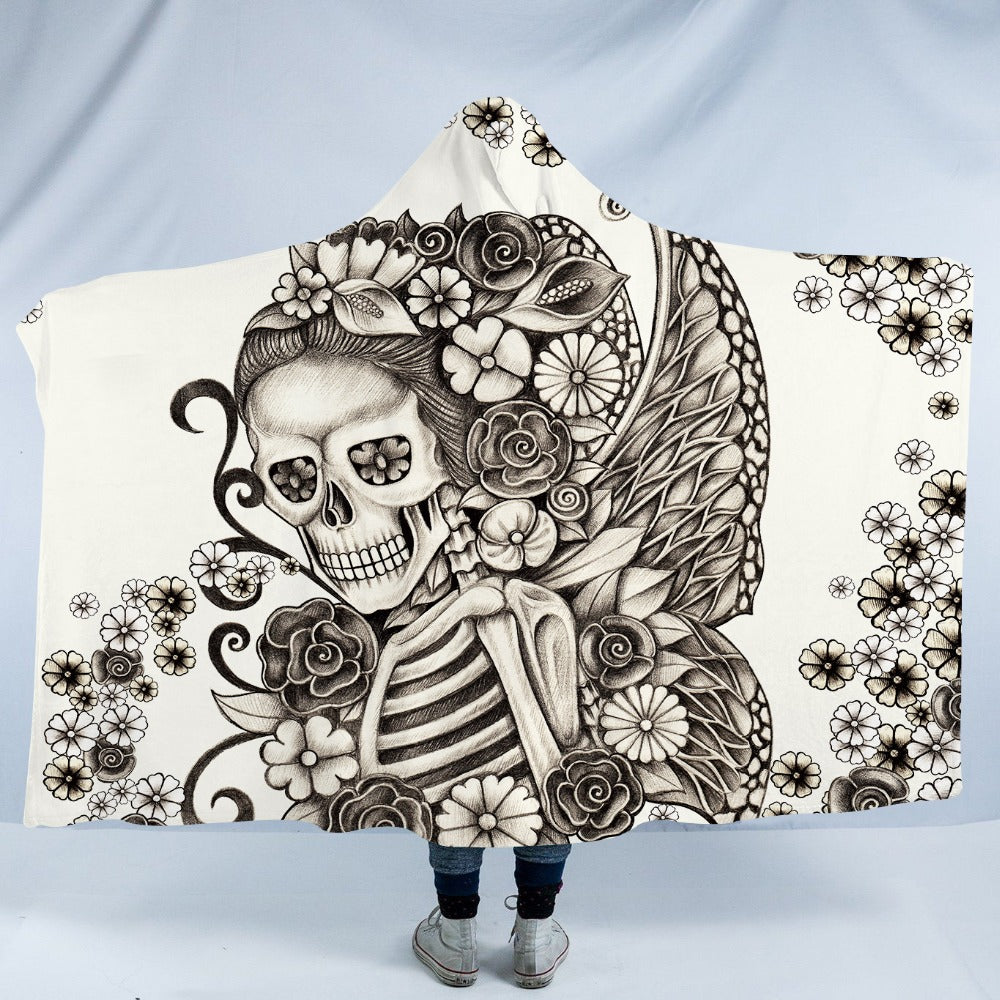Hooded Blanket Fantastic Skull Collection 4 Version Gothic Skull