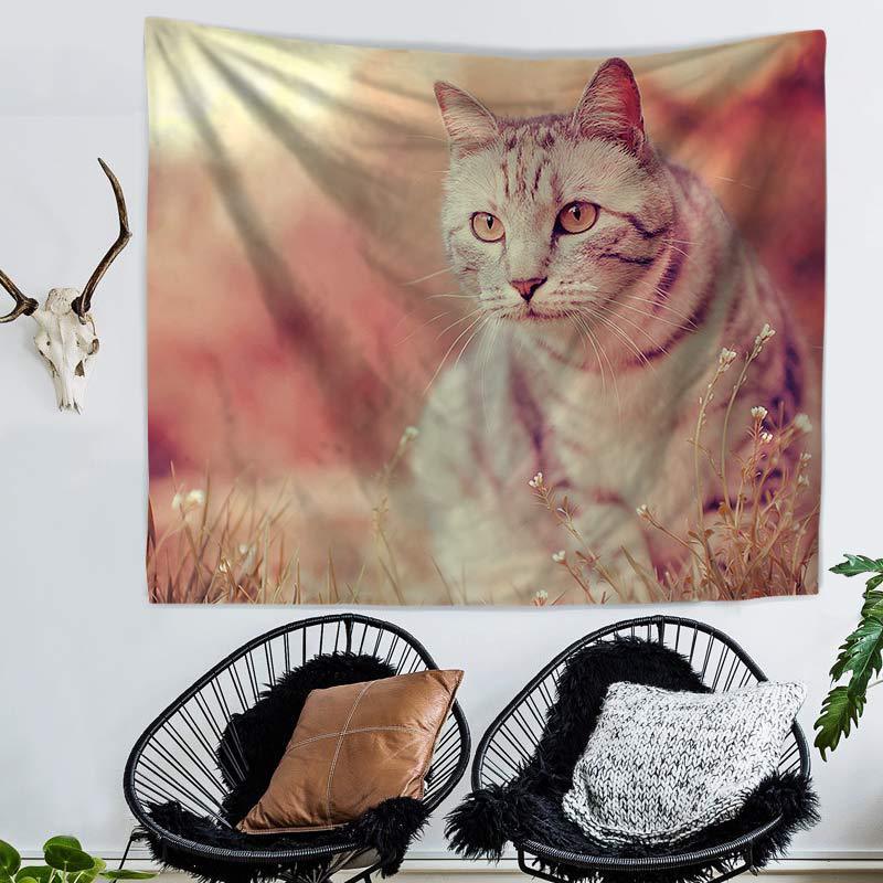 Cute Cat Bedroom 3D Tapestry Version 4
