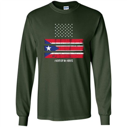 Puerto Rico USA Flag Pride T-Shirt Forest Green