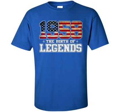 Birthday Gift For 59 Years Old 1958 T Shirt American Flag t-shirt Royal