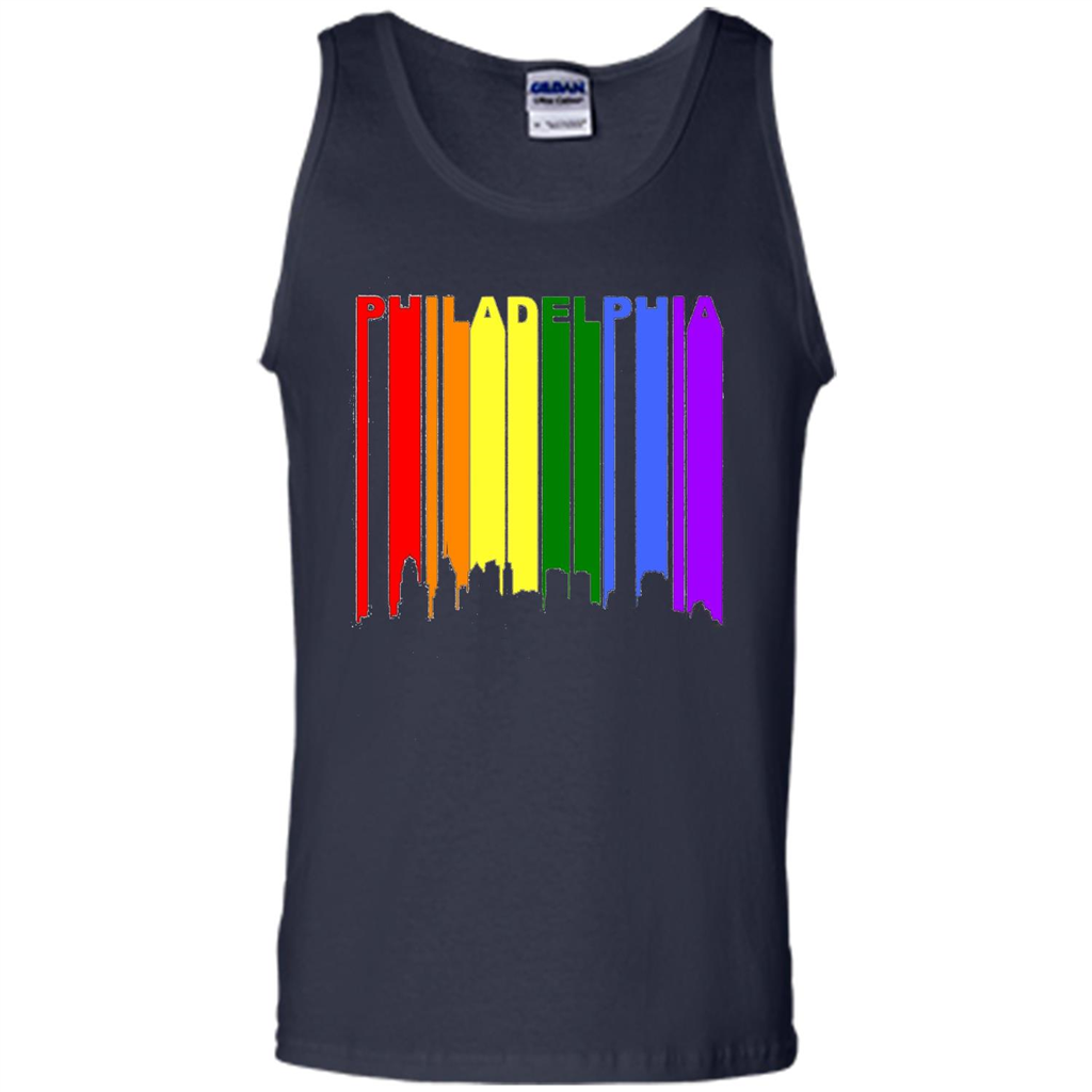 Philadelphia PA Downtown Rainbow LGBT Gay Pride T-shirt Navy