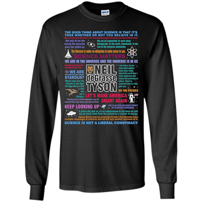 Science T-shirt Neil deGrasse Tyson NDT Quotes T-shirt Black