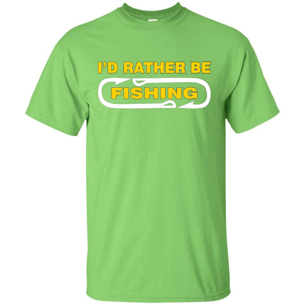 I'd Rather Be Love Fishing T-shirt Lime