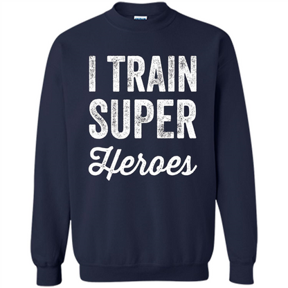 I Train Superheroes T-shirt Navy