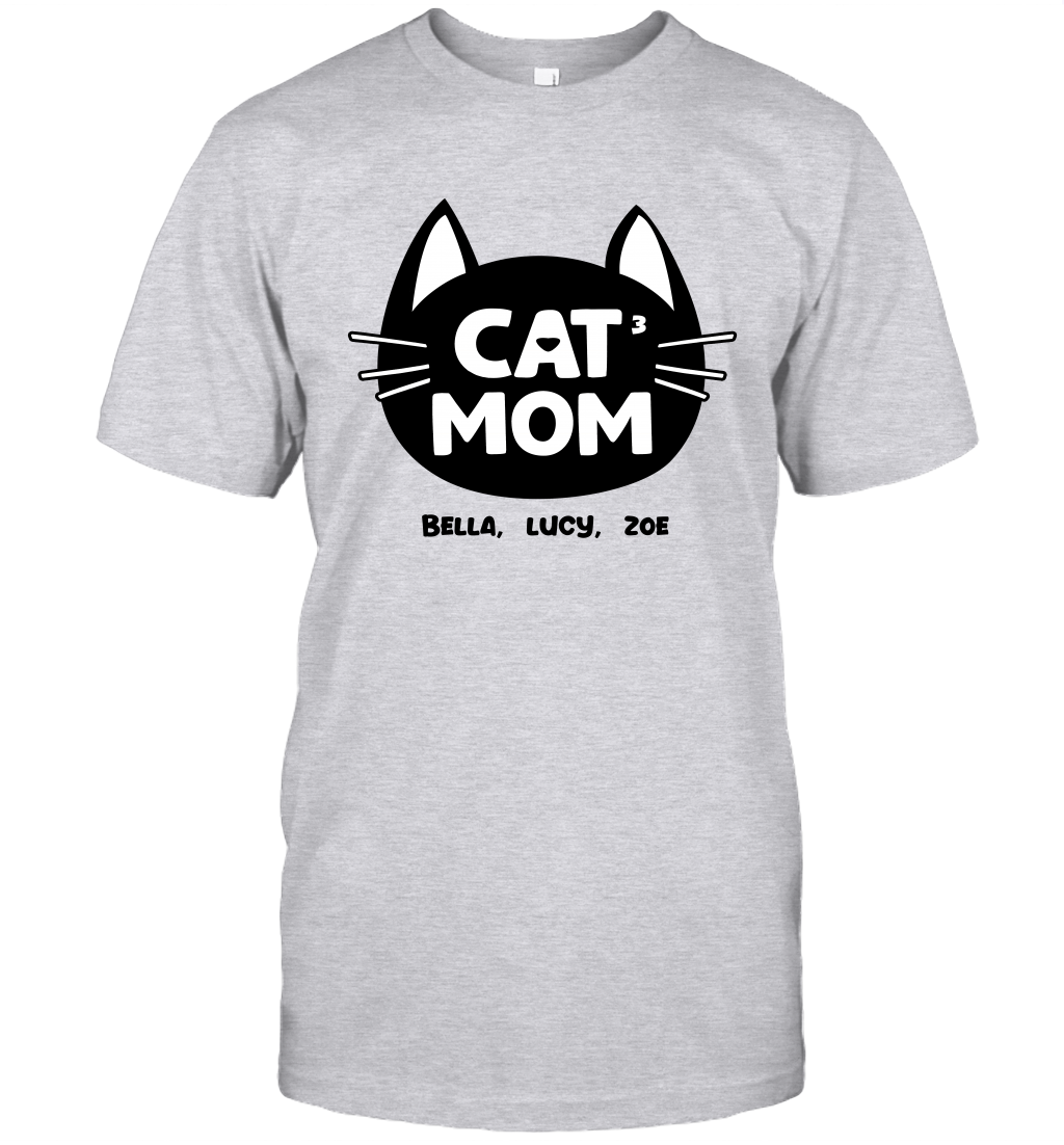 Cat Mom Family Members ( Customized Name or Number ) T-Shirt T-Shirt Ash