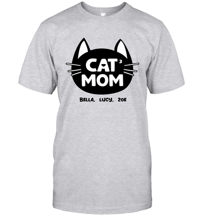 Cat Mom Family Members ( Customized Name or Number ) T-Shirt T-Shirt Ash