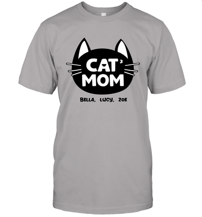 Cat Mom Family Members ( Customized Name or Number ) T-Shirt T-Shirt Gravel