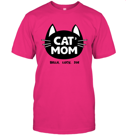 Cat Mom Family Members ( Customized Name or Number ) T-Shirt T-Shirt Heliconia