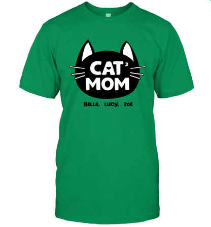 Cat Mom Family Members ( Customized Name or Number ) T-Shirt T-Shirt Irish Green