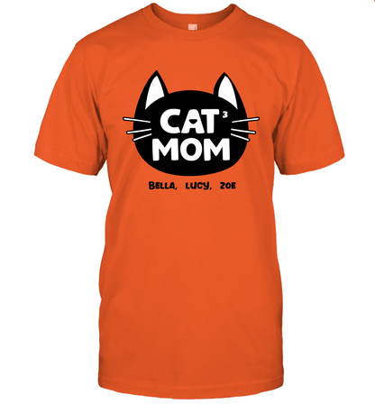 Cat Mom Family Members ( Customized Name or Number ) T-Shirt T-Shirt Orange