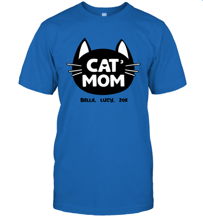 Cat Mom Family Members ( Customized Name or Number ) T-Shirt T-Shirt Royal
