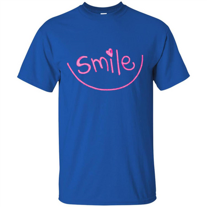 Smile Happy Motivational Smiley Face T-Shirts Royal