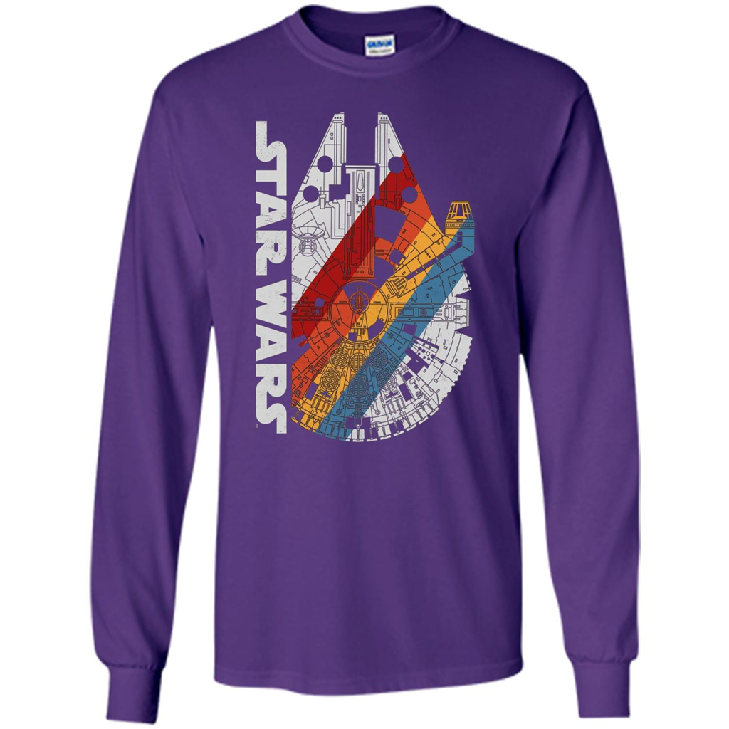 Movie T-shirt The Millennium Falcon Wears Retro Stripes T-shirt Purple