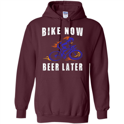 Bike Now Beer Later T-shirt Maroon