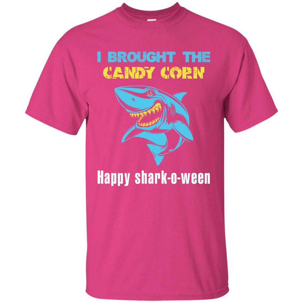 Shark T-shirt I Brought The Candy Corn Happy Shark-o-ween T-shirt Heliconia