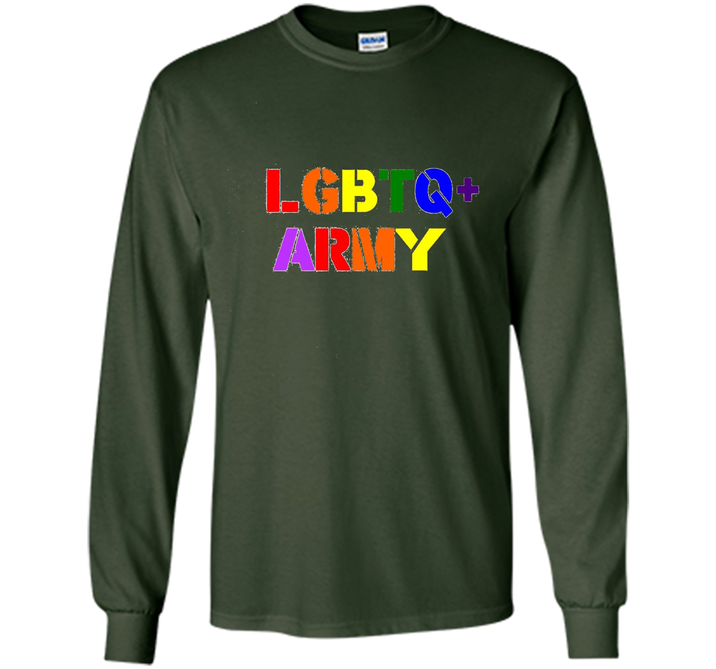 LGBTQ+ Army T-Shirt cool shirt Forest Green