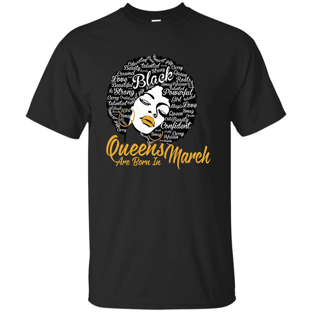 Queen Are Born In March T-shirt Black