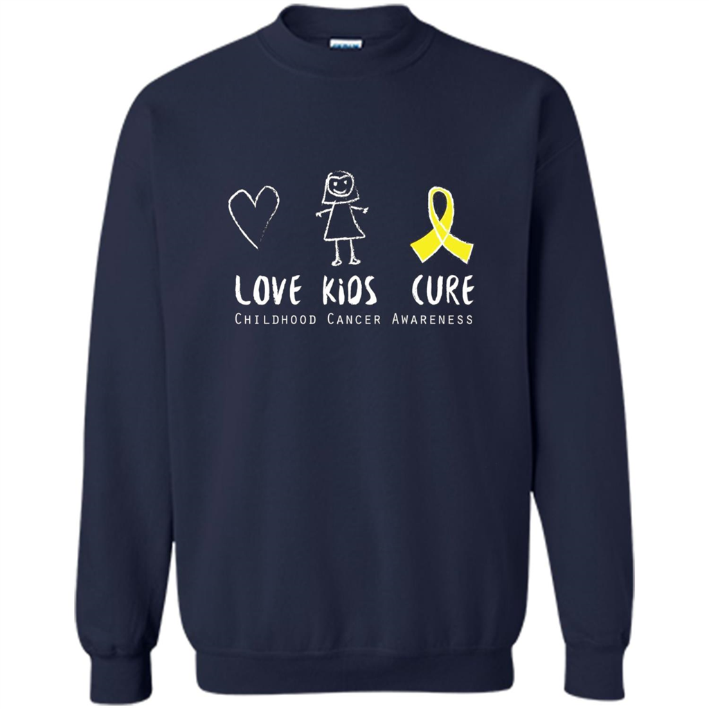 Love Kids Cure Childhood Cancer Awareness T-shirt Navy