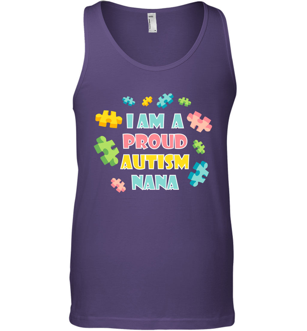 I Am A Proud Autism Nana Family Shirt Tank Top Tank Top Purple