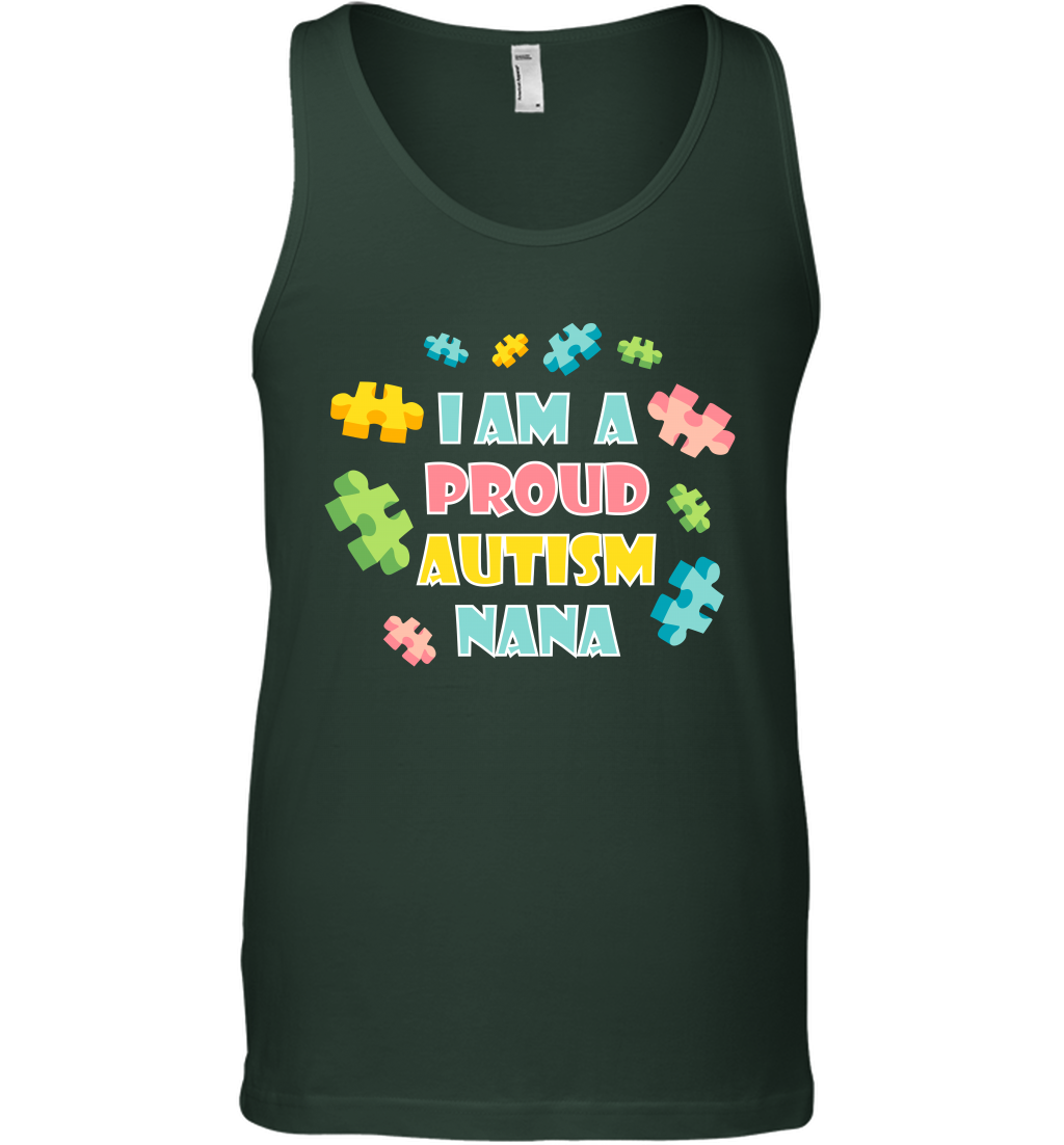 I Am A Proud Autism Nana Family Shirt Tank Top Tank Top Forest Green