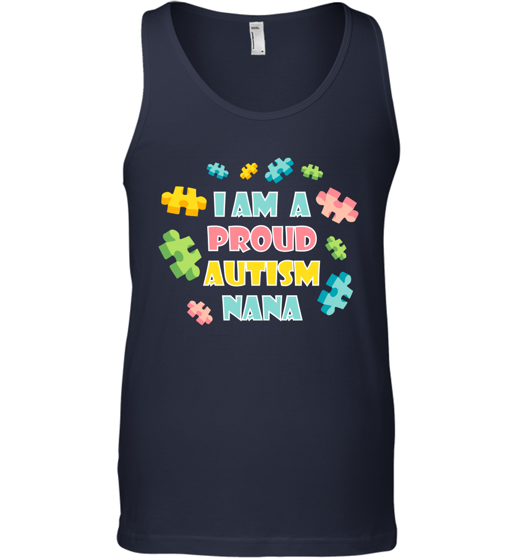 I Am A Proud Autism Nana Family Shirt Tank Top Tank Top Navy