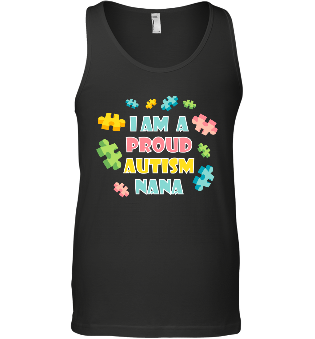 I Am A Proud Autism Nana Family Shirt Tank Top Tank Top Black