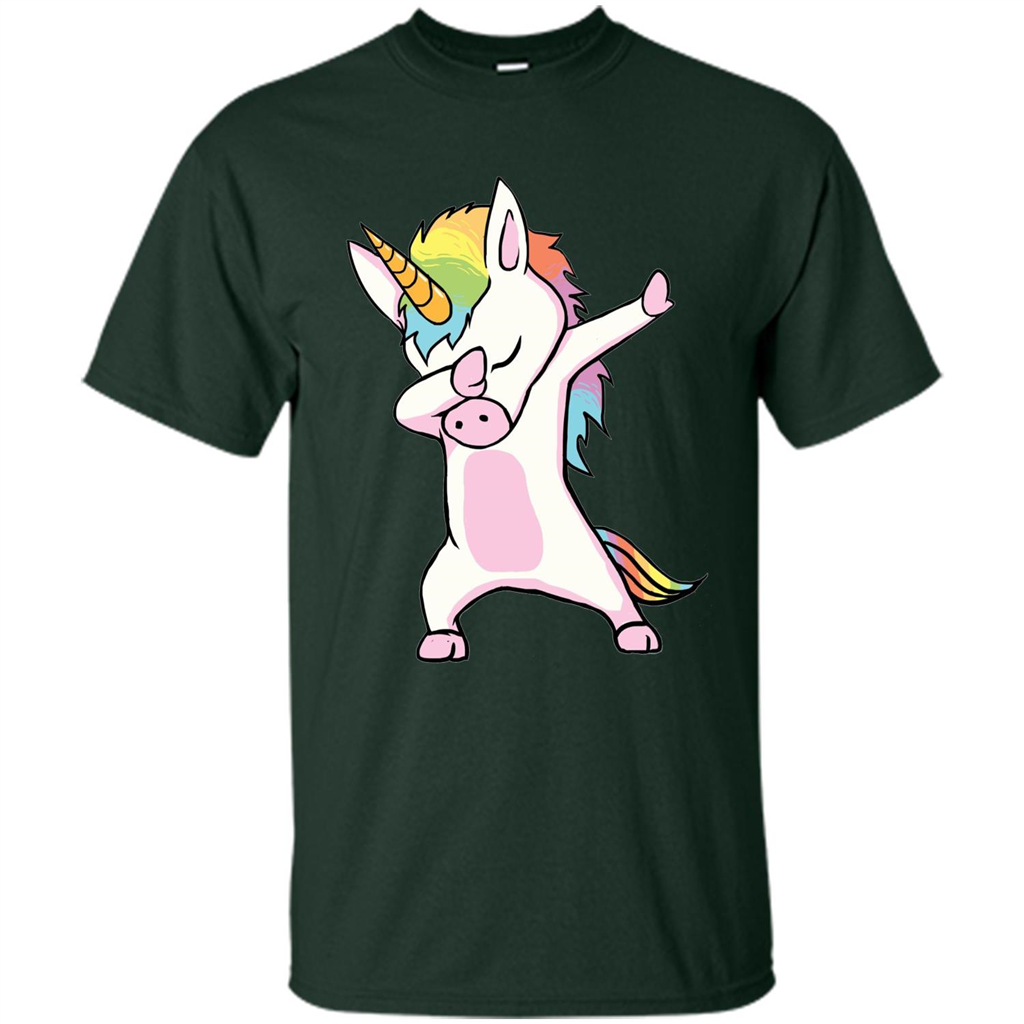 Dab Dance T-shirtUnicorn Cute Dabbing Forest Green