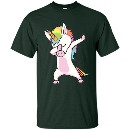 Dab Dance T-shirtUnicorn Cute Dabbing Forest Green
