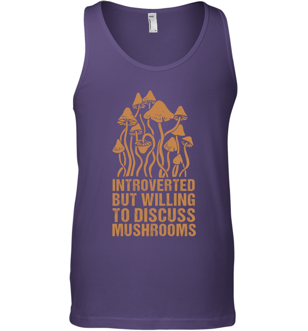 Introverted But Willing To Discuss Mushrooms Shirt Tank Top Tank Top Purple
