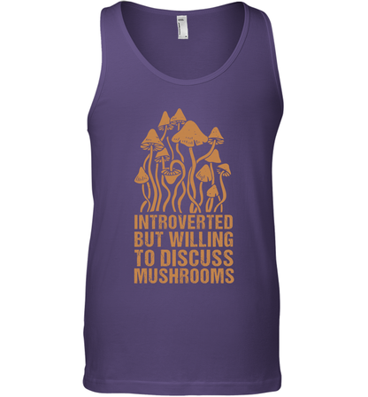Introverted But Willing To Discuss Mushrooms Shirt Tank Top Tank Top Purple