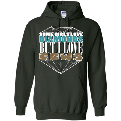 Cow Lovers T-shirt Some Girls Love Diamond But I Love Cows Forest Green