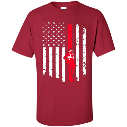 The American Flag Scuba Diving T-shirt Cardinal