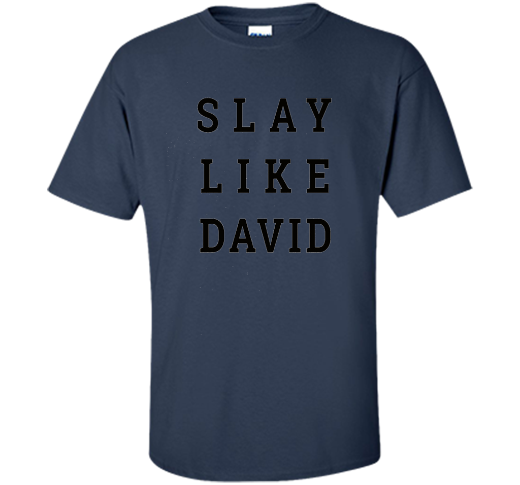 Slay Like David Religious Bible Inspired Christian T-shirt Navy