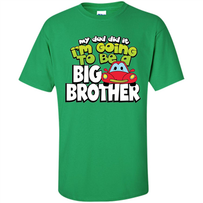 Car Brother T-shirt I'm Going To Be a Big Brother Irish Green