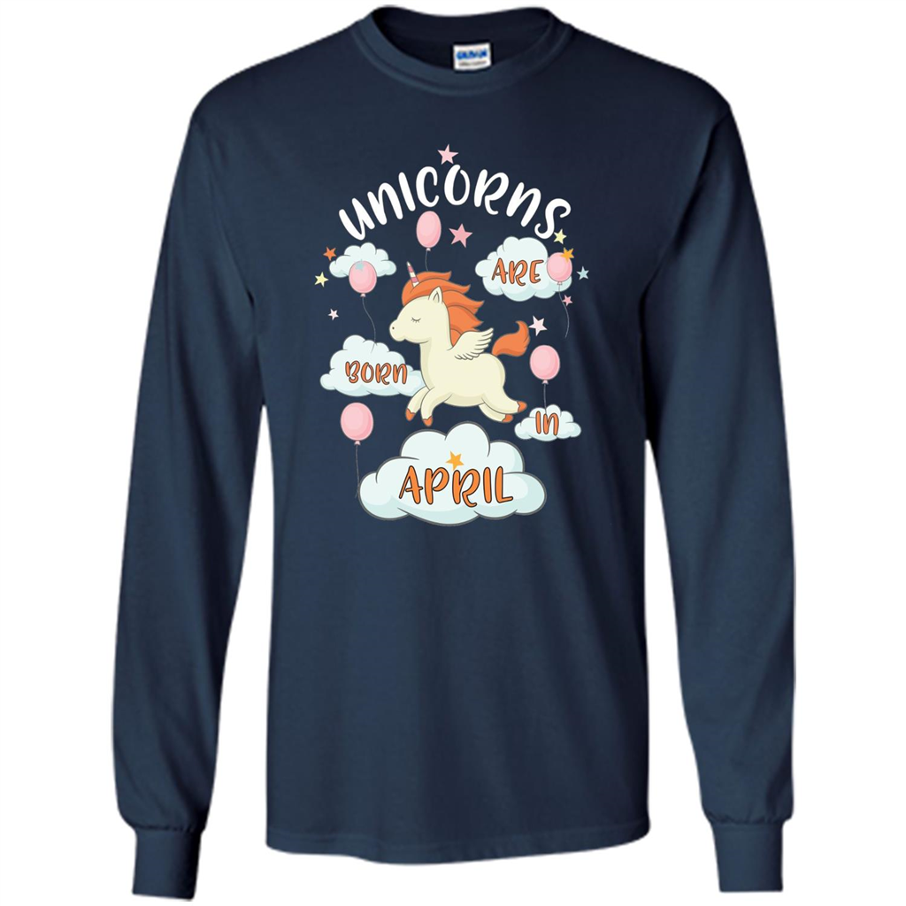 April Unicorn T-shirt Unicorns Are Born In April T-shirt Navy
