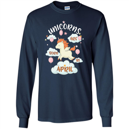 April Unicorn T-shirt Unicorns Are Born In April T-shirt Navy