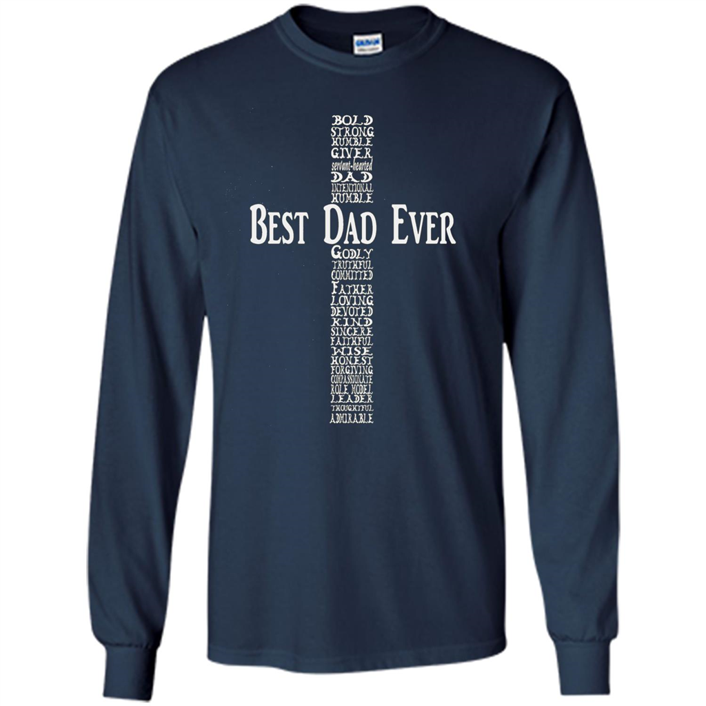 Mens Fathers Day T-shirt Christian Dad Navy