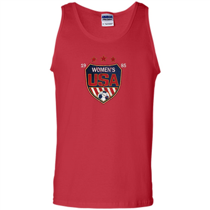 US National Woman's Soccer T-shirt USA Shield 1985 T-shirt Red