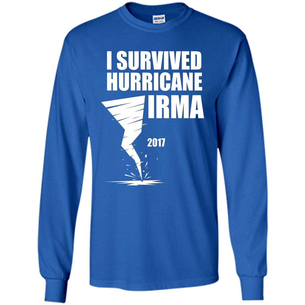 I Survived Hurricane Irma Graphic T-shirt Royal