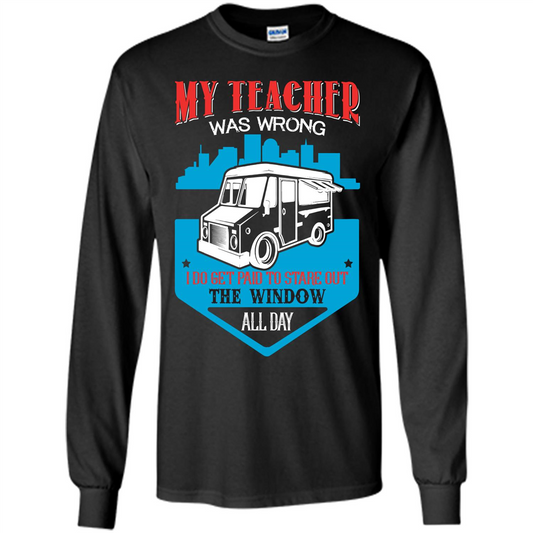 Ice Cream Car T-shirt I Do Get Paid To Stare Out The Window All Day Black