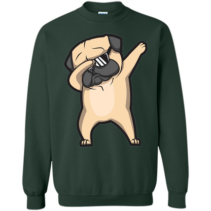 Dabbing Pug Shirt - Cute Funny Dog Dab T-shirt Forest Green