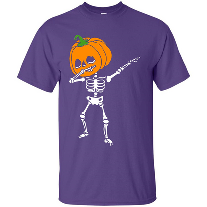 Halloween T-shirt Dabbing Skeleton T-shirt Purple