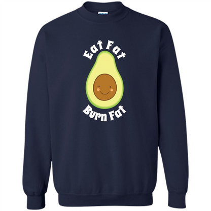 Eat Fat Burn Fat Avocado T-shirt Navy