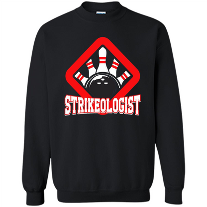Strikeologist Bowling T-shirt For Bowling Lover Black