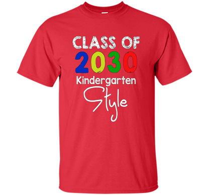 Kindergarten T-shirt Class Of 2030 Kindergarten Style T-shirt Red